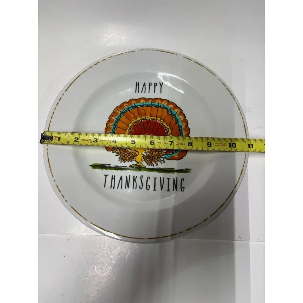 Pottery Barn Kids Peanuts Thanksgiving Plates & Chargers Set 4 Woodstock Turkey